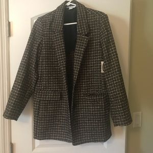 Womens oversized plaid blazer